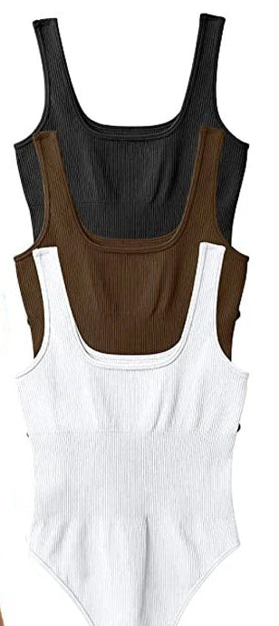 Seamless Sculpting Bodysuit Shapewear Women Square Neck Tummy Control Thong Body Shaper Sexy Ribbed Tank Tops Slimming Jumpsuit